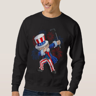 Sudadera Tío Dabbing Sam Golf Ball Bandera Americana Feliz