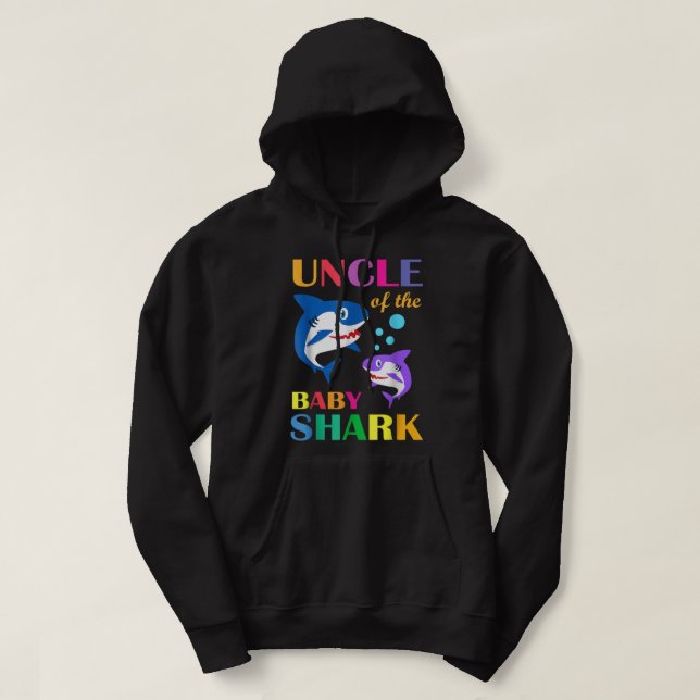 Sudadera Tío Del Bebé Cumpleaños El Tiburón Tío Chris (Diseño del anverso)