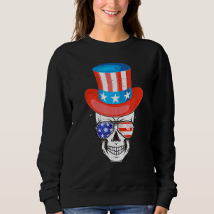 Sudadera Tío del cráneo Sam Bandera del Día de la Independe