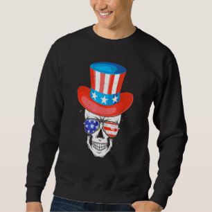 Sudadera Tío del cráneo Sam Bandera del Día de la Independe