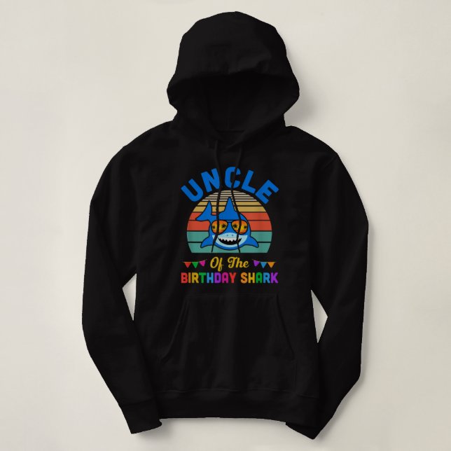 Sudadera Tío Del Tiburón, Tío De Cumpleaños Que Coincide Co (Diseño del anverso)