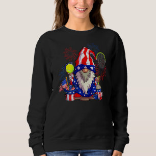Sudadera Tío lindo Sam Gnome Tennis Bandera Estadounidense