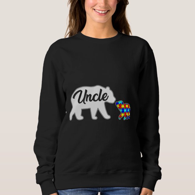Sudadera Tío Oso Autismo Concienciación Amor Apoyo Familia  (Anverso)