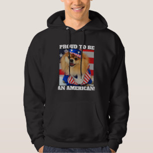 Sudadera Tío patriótico americano lindo Sam Pomeranian Dog 