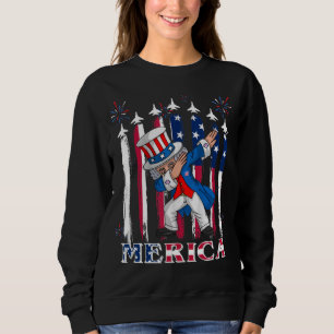 Sudadera Tío patriótico Sam Dabbing 4 de julio
