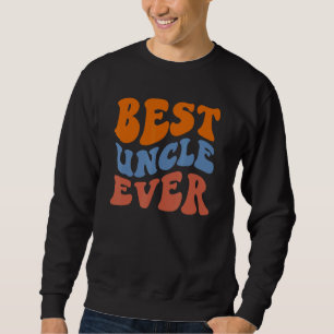 Sudadera Tío Retro Groovy Mejor Tío Jamás Ondulado Hippie B