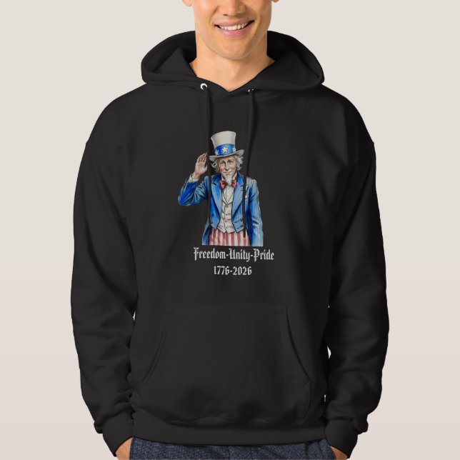Sudadera Tío Sam Feliz 4 de Julio Patriótico (Anverso)
