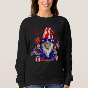 Sudadera Tío Sam Gnome Baloncesto Ee. Uu. Patriótico 4 De J