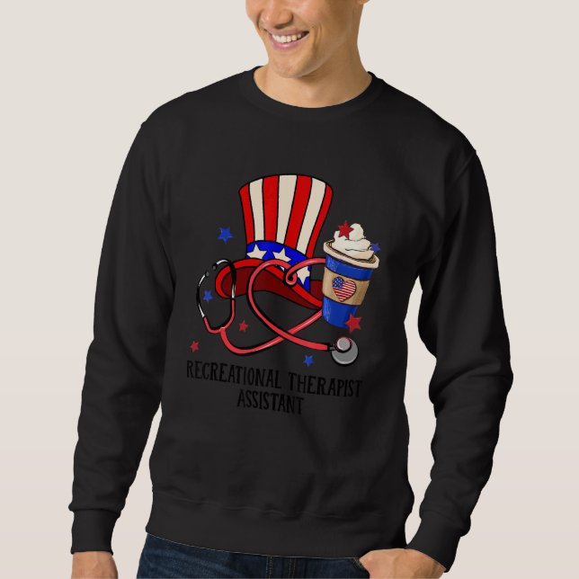Sudadera Tío Sam Gorra Ste, asistente de terapia recreativa (Anverso)