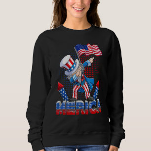 Sudadera Tío Sam haciendo dab el 4 de julio Patriótico Usa