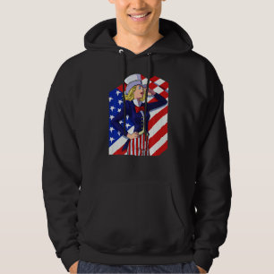 Sudadera Tío Sam Patriotic American Lady 4 De Ju