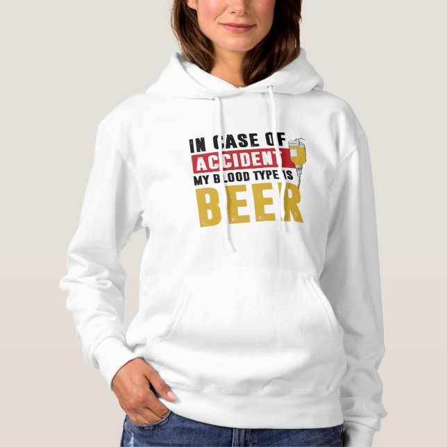 Sudadera Tipo de sangre de la cerveza (Anverso)