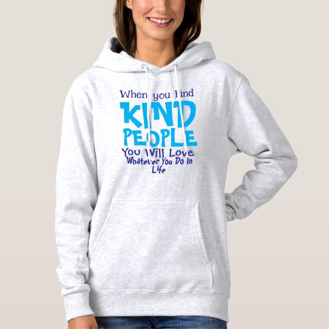 Sudadera Tipografía AMABILIDAD Linda Personalizada Azul (Anverso)
