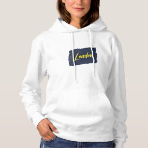 Sudadera Tipografía amarilla manuscrita de Londres
