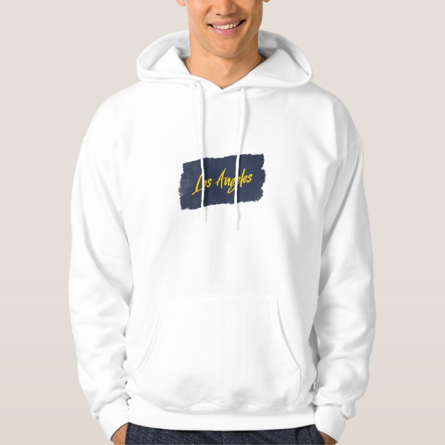 Sudadera Tipografía amarilla manuscrita de Los Ángeles (Anverso)