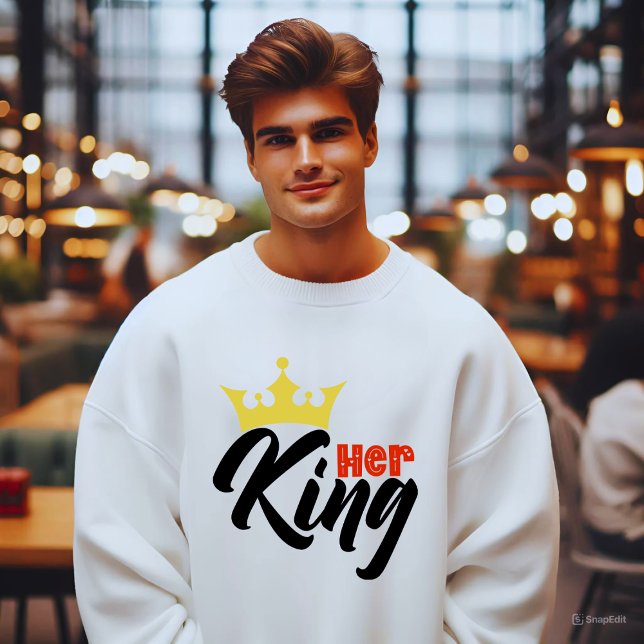 Sudadera Tipografía Aniversario Su Rey  (Her King)