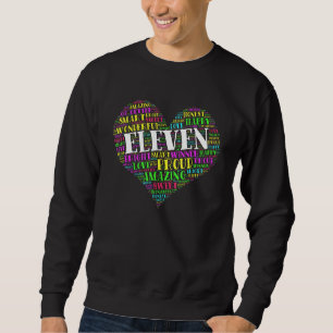 Sudadera Tipografía cardíaca de 11 años de edad