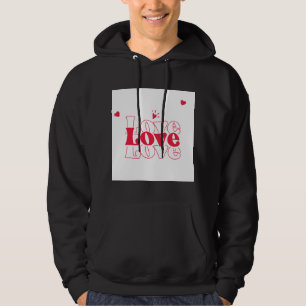Sudadera Tipografía de amor rojo lindo diseño gráfico con c