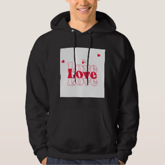 Sudadera Tipografía de amor rojo lindo diseño gráfico con c