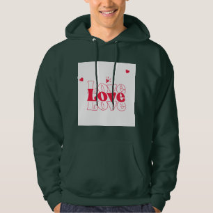 Sudadera Tipografía de amor rojo lindo diseño gráfico con c