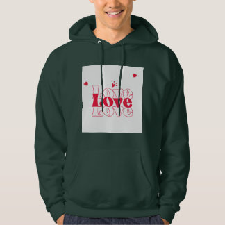Sudadera Tipografía de amor rojo lindo diseño gráfico con c