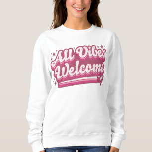 Sudadera Tipografía de bienvenida de color rosa para todas 