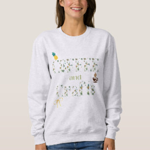 Sudadera Tipografía de Café y Manualidades Vibes Tropicales
