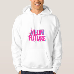 Sudadera Tipografía de error del futuro neón Cyberpunk