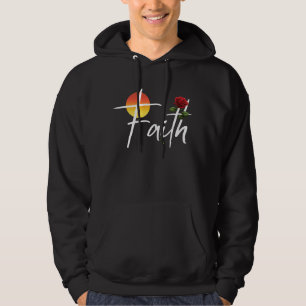 Sudadera Tipografía de fe con rosas
