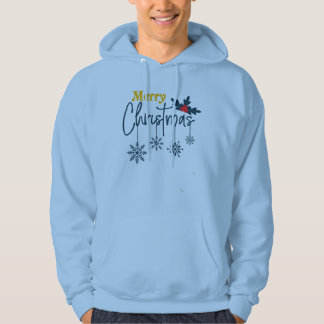 Sudadera Tipografía de Feliz Navidad con Copos de Nieve y A