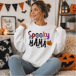 Sudadera Tipografía de Halloween de Calabaza Ojo de Mama Es