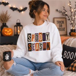 Sudadera Tipografía de Halloween de Carta de Rescate de Tem