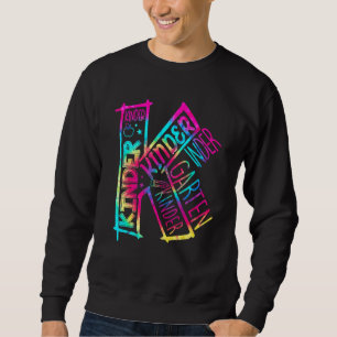 Sudadera Tipografía de jardín de infantes Tie Dye Equipo de