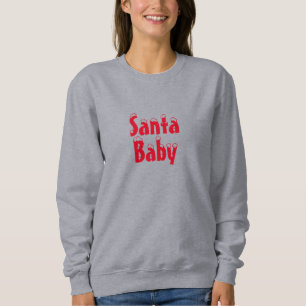 Sudadera Tipografía de la nieve roja del bebé Santa Navidad