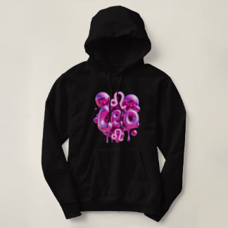 Sudadera Tipografía de Letras Burbuja Rosadas Signo LEO Hor