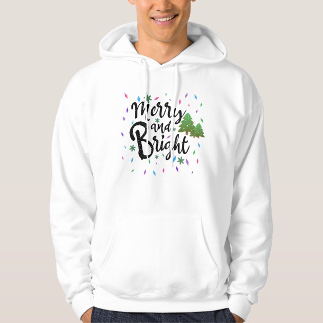 Sudadera Tipografía de mora y Navidades brillantes (Anverso)