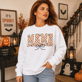 Sudadera Tipografía de murciélagos de Halloween con lazo a