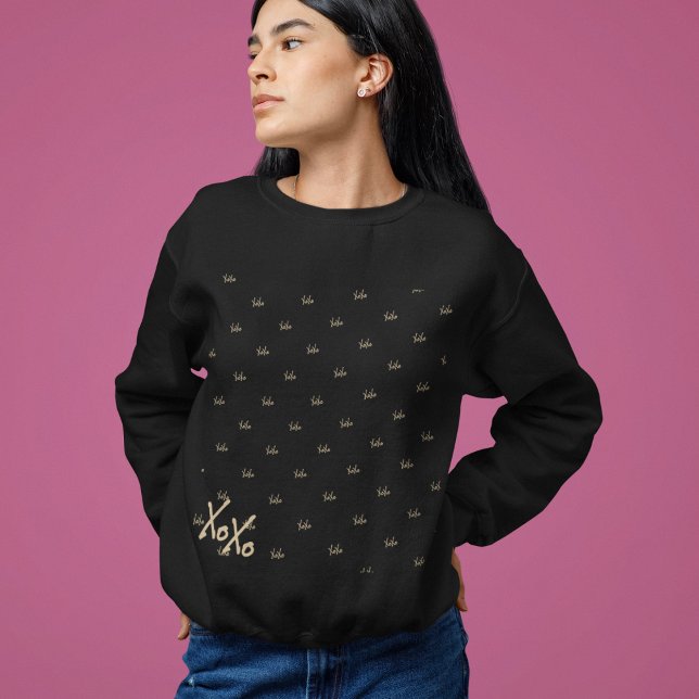 Sudadera Típografía de oro negro XOXO (Subido por el creador)