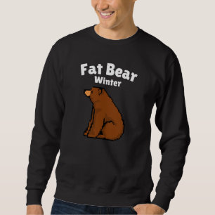 Sudadera Tipografía de Oso Gordo de Invierno, Oso Relajándo