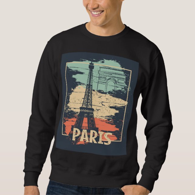 Sudadera Tipografía de París: poster abstracto de Eiffel. (Anverso)
