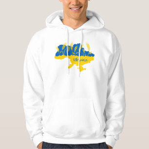 Sudadera Tipografía de Ucrania y oído de trigo en la bander