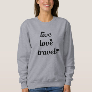 Sudadera Tipografía de Vivir Amar Viajar, Avión de Papel, S