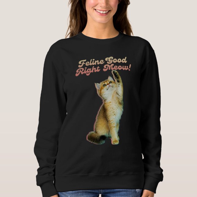 Sudadera Tipografía divertida de gatos con gatitos jugueton (Anverso)
