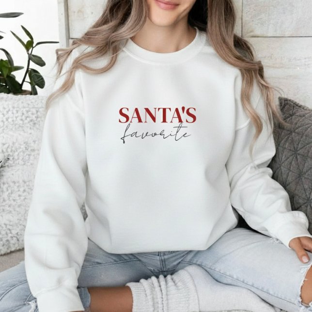 Sudadera Tipografía favorita de Santa Navidad (Santa’s Favorite Typography Christmas Holiday Sweatshirt)