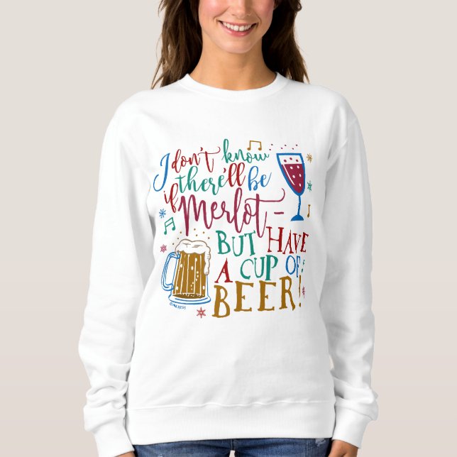 Sudadera Tipografía fea de la cerveza del vino del Merlot (Anverso)
