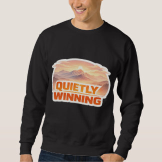 Sudadera Tipografía Ganadora Silenciosa Montaña Sunrise