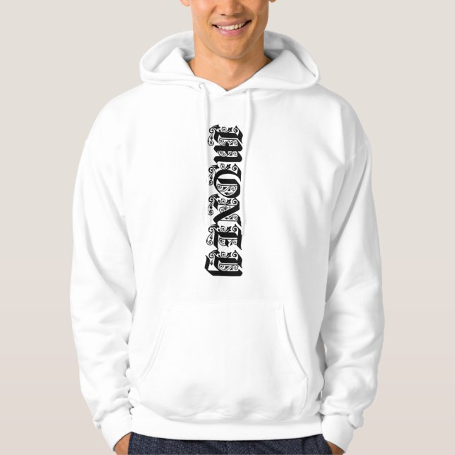 Sudadera Tipografía gótica de letra negra DINERO (Anverso)