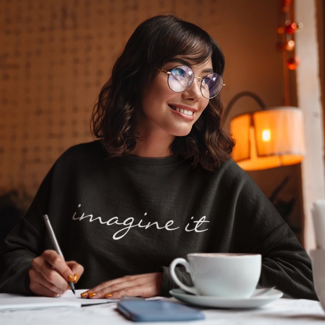 Sudadera Tipografía Moderna Motivacional Imagínalo Simple (Subido por el creador)