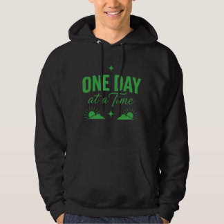 Sudadera Tipografía Motivacional Negra "Un Día a la Vez"
