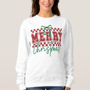 Sudadera Tipografía Navideña Retro Coquette de Moda